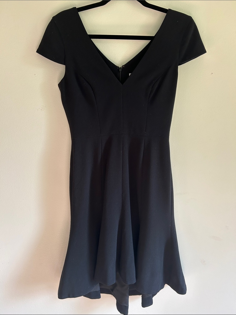 Dress the Population Black V‑Neck Fit & Flare Midi Dress